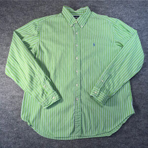 Polo Ralph Lauren Men's Classic Fit Green Purple Stripe Button Shirt Sz 2XL XXL